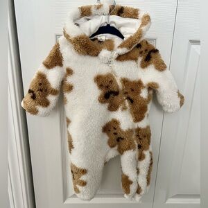 Patterned Baby Jumpsuit with Hood - EUC